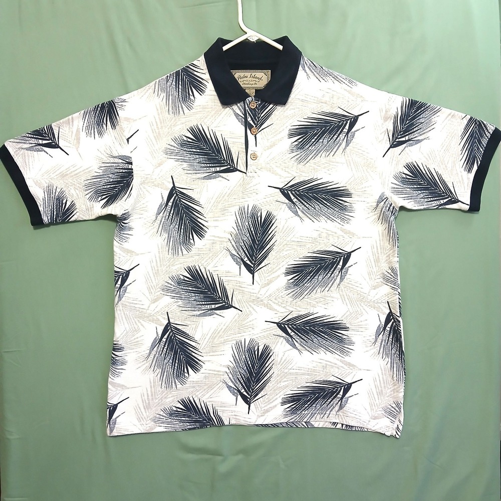 Palm Island Clothing Co Men Large Golf TShirt Ultra Comfort Polo Hawaiian Print